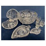 Vintage Glass Lot Including Footed Bowl, Seashell