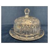 Lausitzer Crystal Cake Plate and Cover with Floral