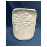 Kaiser White Porcelain Vase with Raised Abstract D