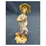 Volkstedt Porcelain Figurine of a Lady with Paraso