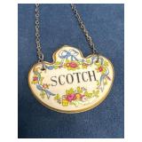 Coalport Bone China Scotch Decanter Label with Flo