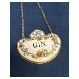 Coalport Bone China Gin Bottle Label with Floral D