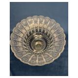 Large Cut Crystal Compote by Lausitzer Made in GDR