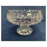 Cut Crystal Compote Bowl with Smoothed Chips on Tw