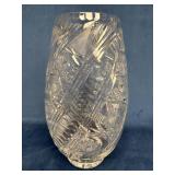 Very Large Cut Crystal Vase with Spiral Design