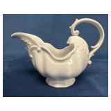 Meissen White Porcelain Gravy Boat With Scroll Han