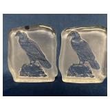 Embossed Glass Panels Featuring Eagle Designs