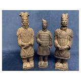 Three Ceramic Replicas of Chinese Terra Cotta Sold