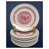 Eight Heinrich 8.5ï¿½ï¿½ Plates with Red Transferware