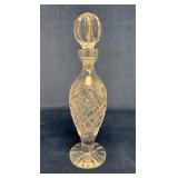 Crystal Decanter with Faceted Stopper and Cut Glas