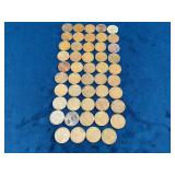 49 Wheat Pennies, Mixed Dates and Conditions