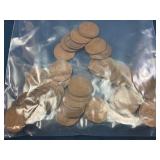 Bag of 50 Wheat Pennies with Various Dates