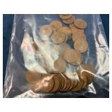 50 Wheat Pennies in Mixed Dates and Conditions