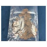 100 Wheat Pennies in Plastic Bag