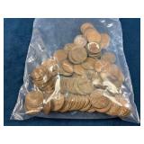 100 Wheat Pennies in Mixed Circulated Condition