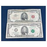 Two Series 1963 and 1963A $5 United States Banknot