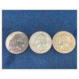 Three Washington Quarters ï¿½ 1964, 1967, and Indist