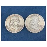 1957 Franklin Half Dollar Coins and 1999 Quarter