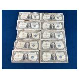 Ten U.S. Series 1935 and 1957 Silver Certificate $