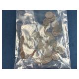 Bag of 30+ Steel Cents, 1943 Lincoln Wheat Pennies