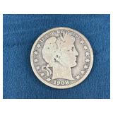 1908-O Barber Half Dollar in Circulated Condition