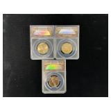 3 Certified $5 Gold American Eagle Coins Graded MS