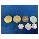 Various Coins and Tokens, Including U.S. Coins and