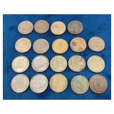 19 Wheat Pennies from Various Years