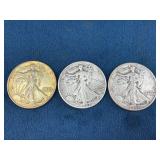 1942 and 1943 Walking Liberty Half Dollars and 199