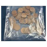 50 Wheat Pennies in Mixed Condition