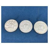 Four U.S. Silver Coins, Including Franklin Half Do