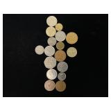 World Coins in Various Sizes and Materials