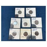 8 Indian Head Pennies, 1895-1908