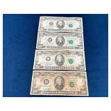 Four $20 United States Federal Reserve Notes