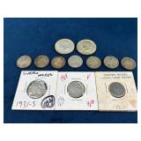 Pre-1950 Coins Including Buffalo Nickels, Indian H