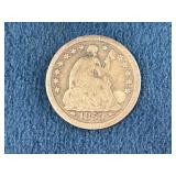 1853 United States Seated Liberty Half Dime Withou