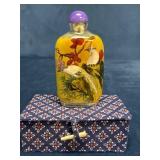 Chinese Reverse Painted Perfume Bottle with Box