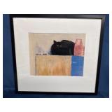 Framed Artwork by Lynne Burgess Featuring Black Ca