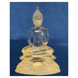Translucent Pale Yellow Lucite Buddha Figurine