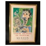 Framed 1966 Menton Biennale De Peinture Poster wit