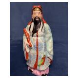Ceramic Chinese Wise Man Figurine with Painted Det