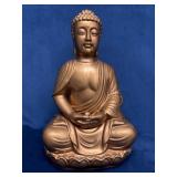 Ceramic Gold-Painted Buddha Statue in Seated Pose