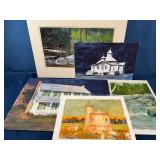 Five Signed Watercolor and Pastel Artworks by Trot