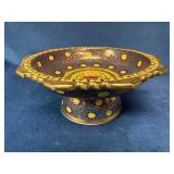 Thai Benjarong Pedestaled Offering Dish with Flora