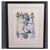 Heinke Wagner 'Rose in Geometric Vase' Framed Artw