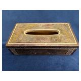 Hand-Painted Wooden Tissue Box Cover With Hinged L