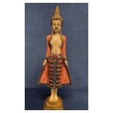 Carved Thai Sculpture with Intricate Detailing