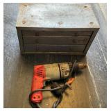 Metal Drill Bit Storage Cabinet with Drill and Ass