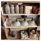 Three Shelves with Miscellaneous Items Including J