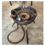 Metal Outdoor Gas Burner Stand with Hose Attachmen